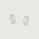Duo Glow Silver Hoop Earrings