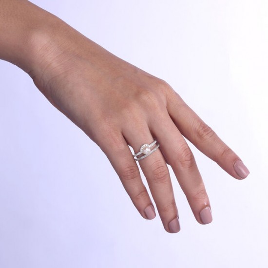 Halo Arc Silver Ring